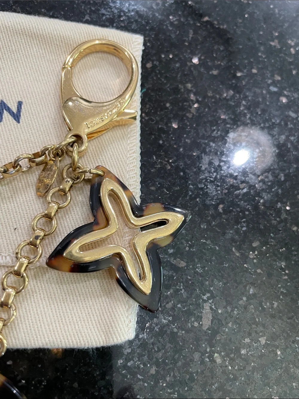 Louis Vuitton Insolence Bag Charm Metal and Tortoise Brown, Gold